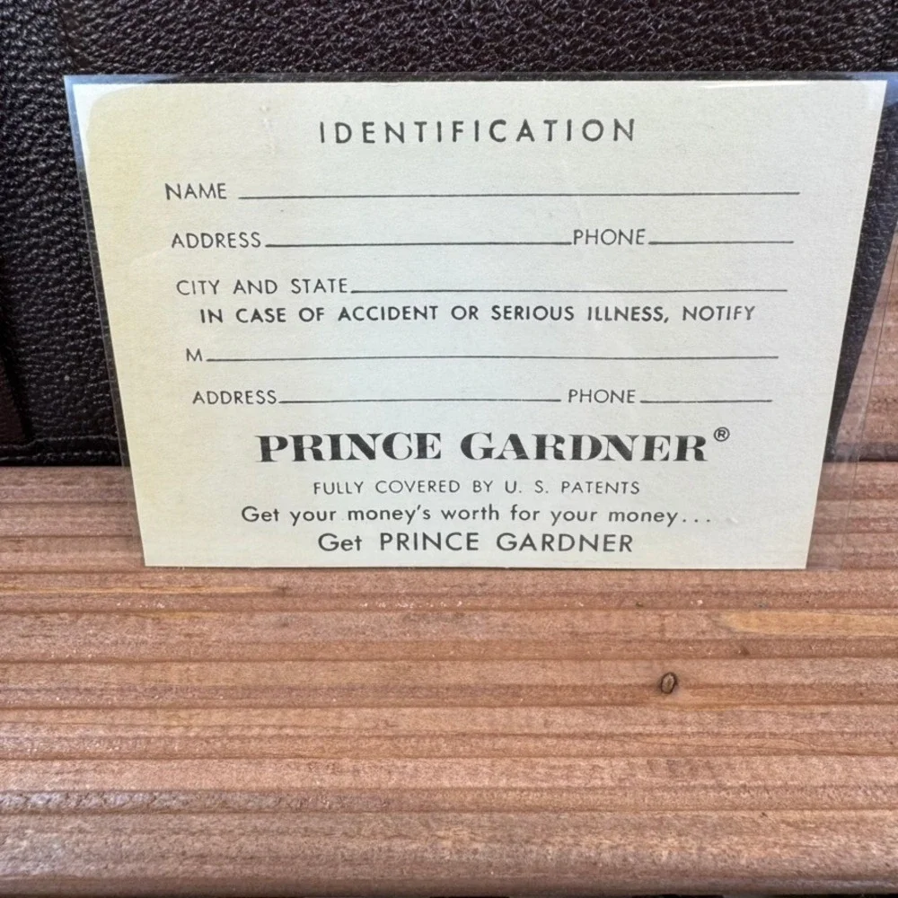 Vtg Prince Gardner Vintage Brown Morocco Leather Passport Travel Wallet